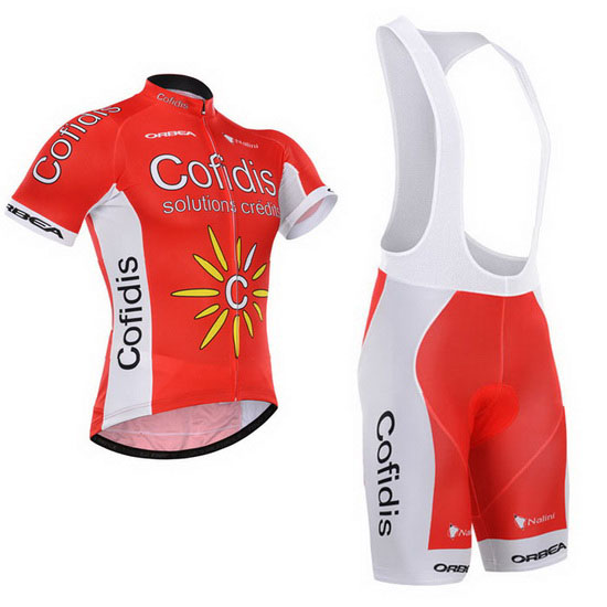 2015 Maillot Cofidis Tirantes Mangas Cortas Rojo